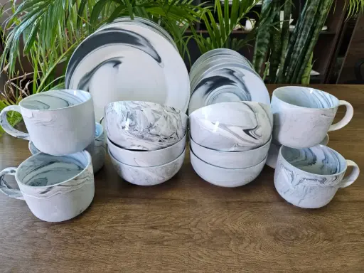 24pc marble ceramic dinnerset